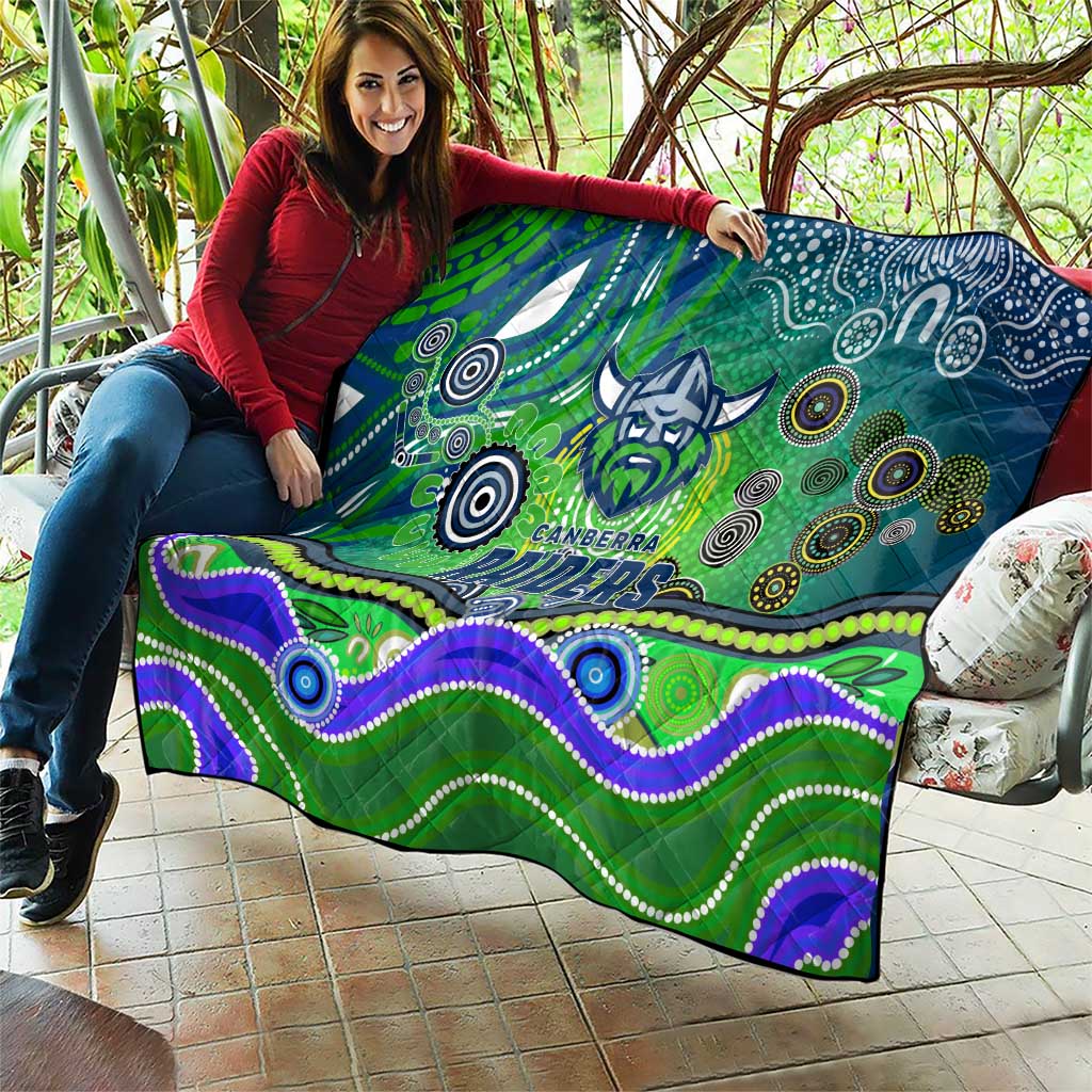 Canberra Raiders Rugby Quilt Australian Aboriginal Dot Painting Style