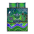 Canberra Raiders Rugby Quilt Bed Set Australian Aboriginal Dot Painting Style