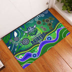 Canberra Raiders Rugby Rubber Doormat Australian Aboriginal Dot Painting Style