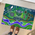 Canberra Raiders Rugby Rubber Doormat Australian Aboriginal Dot Painting Style