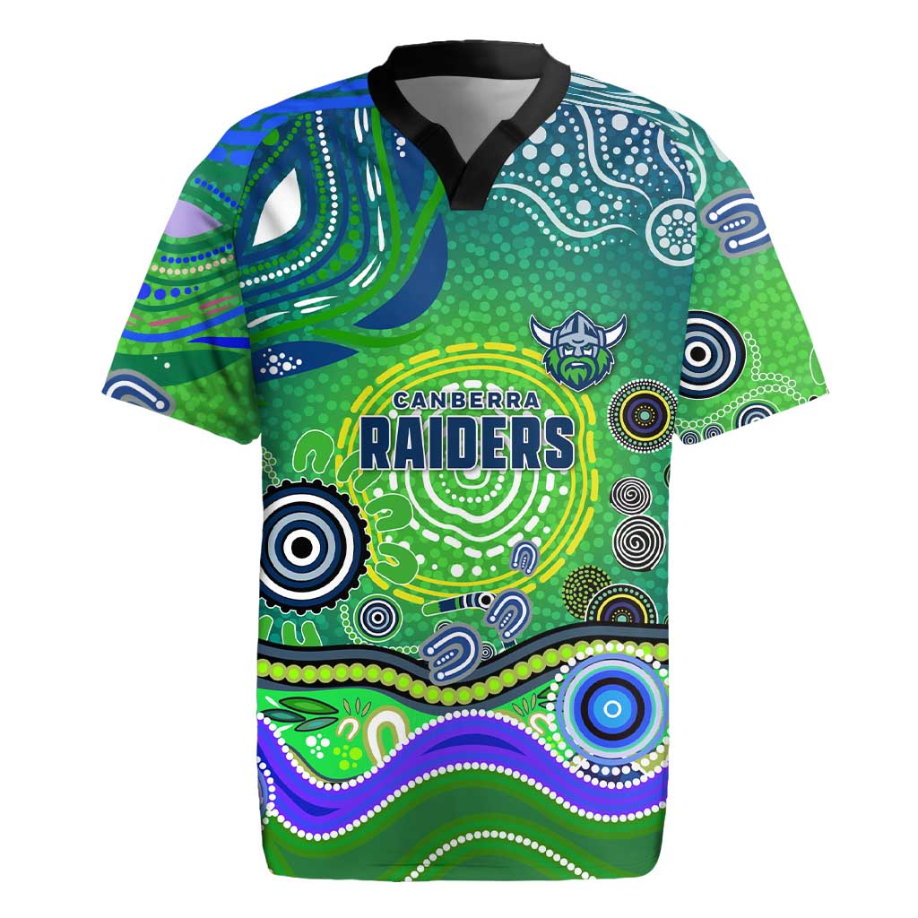 Canberra Raiders Rugby Rugby Jersey Australian Aboriginal Dot Painting Style