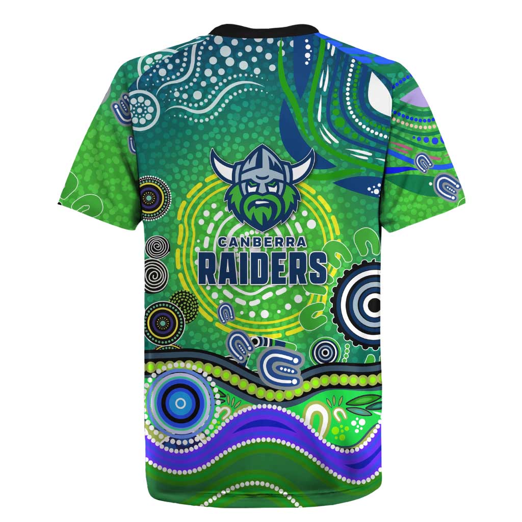 Canberra Raiders Rugby Rugby Jersey Australian Aboriginal Dot Painting Style