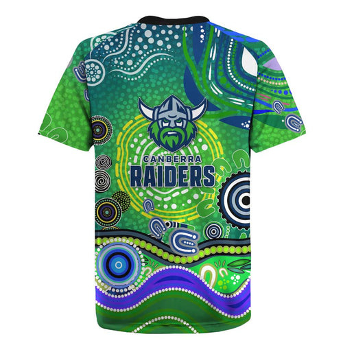 Canberra Raiders Rugby Rugby Jersey Australian Aboriginal Dot Painting Style