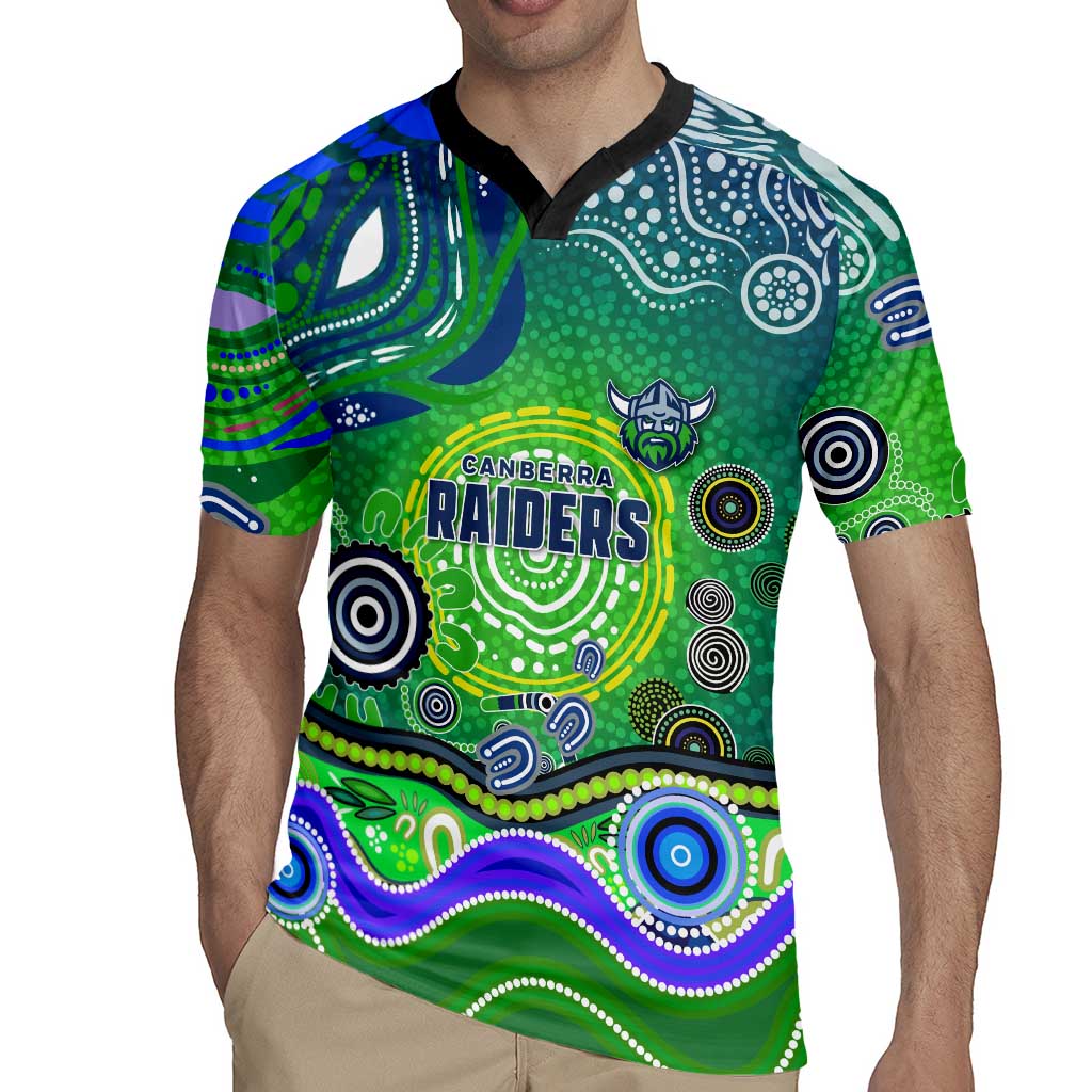 Canberra Raiders Rugby Rugby Jersey Australian Aboriginal Dot Painting Style