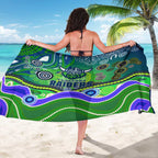 Canberra Raiders Rugby Sarong Australian Aboriginal Dot Painting Style