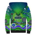 Canberra Raiders Rugby Sherpa Hoodie Australian Aboriginal Dot Painting Style