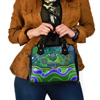 Canberra Raiders Rugby Shoulder Handbag Australian Aboriginal Dot Painting Style