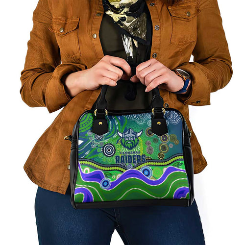 Canberra Raiders Rugby Shoulder Handbag Australian Aboriginal Dot Painting Style