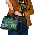 Canberra Raiders Rugby Shoulder Handbag Australian Aboriginal Dot Painting Style