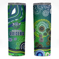 Canberra Raiders Rugby Skinny Tumbler Australian Aboriginal Dot Painting Style