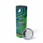 Canberra Raiders Rugby Skinny Tumbler Australian Aboriginal Dot Painting Style