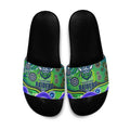 Canberra Raiders Rugby Slide Sandals Australian Aboriginal Dot Painting Style