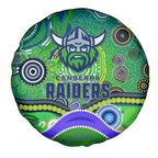 Canberra Raiders Rugby Spare Tire Cover Australian Aboriginal Dot Painting Style