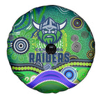 Canberra Raiders Rugby Spare Tire Cover Australian Aboriginal Dot Painting Style