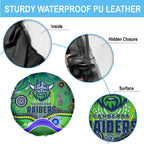 Canberra Raiders Rugby Spare Tire Cover Australian Aboriginal Dot Painting Style