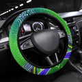 Canberra Raiders Rugby Steering Wheel Cover Australian Aboriginal Dot Painting Style