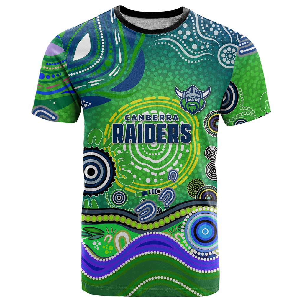 Canberra Raiders Rugby T Shirt Australian Aboriginal Dot Painting Style