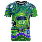 Canberra Raiders Rugby T Shirt Australian Aboriginal Dot Painting Style