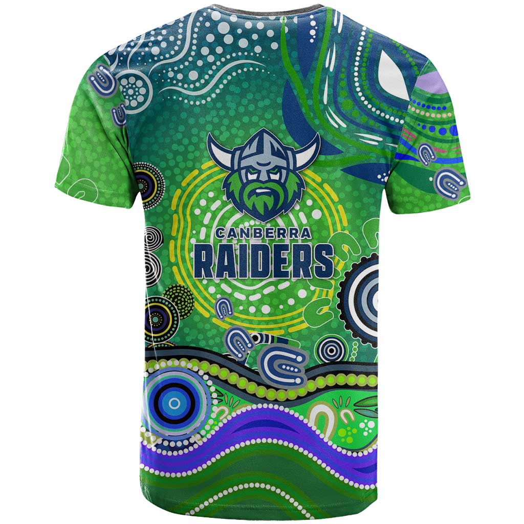 Canberra Raiders Rugby T Shirt Australian Aboriginal Dot Painting Style