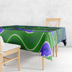 Canberra Raiders Rugby Tablecloth Australian Aboriginal Dot Painting Style