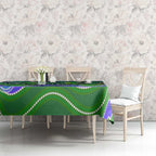 Canberra Raiders Rugby Tablecloth Australian Aboriginal Dot Painting Style