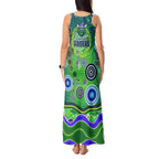 Canberra Raiders Rugby Tank Maxi Dress Australian Aboriginal Dot Painting Style