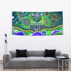 Canberra Raiders Rugby Tapestry Australian Aboriginal Dot Painting Style