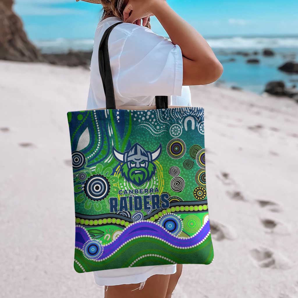 Canberra Raiders Rugby Tote Bag Australian Aboriginal Dot Painting Style