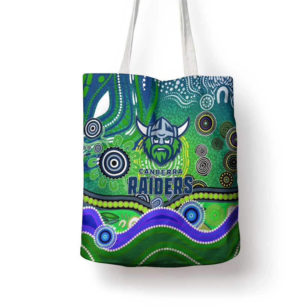 Canberra Raiders Rugby Tote Bag Australian Aboriginal Dot Painting Style