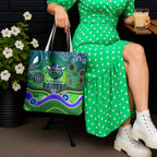 Canberra Raiders Rugby Tote Bag Australian Aboriginal Dot Painting Style