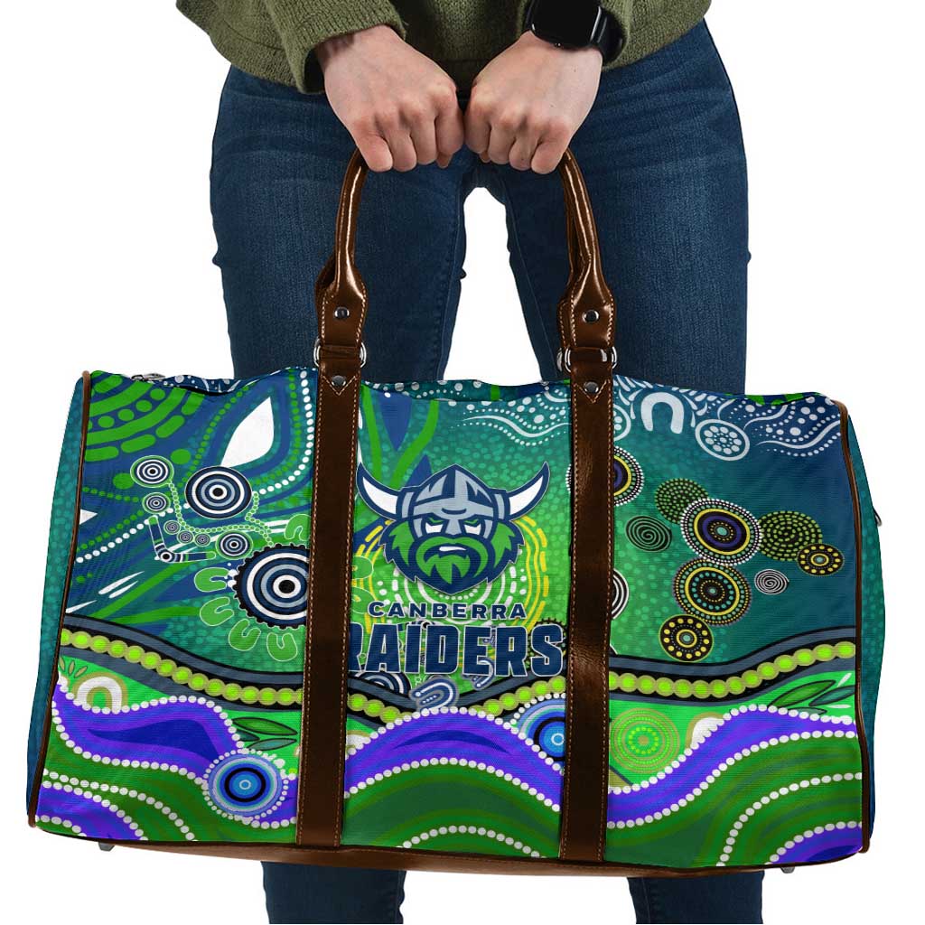 Canberra Raiders Rugby Travel Bag Australian Aboriginal Dot Painting Style