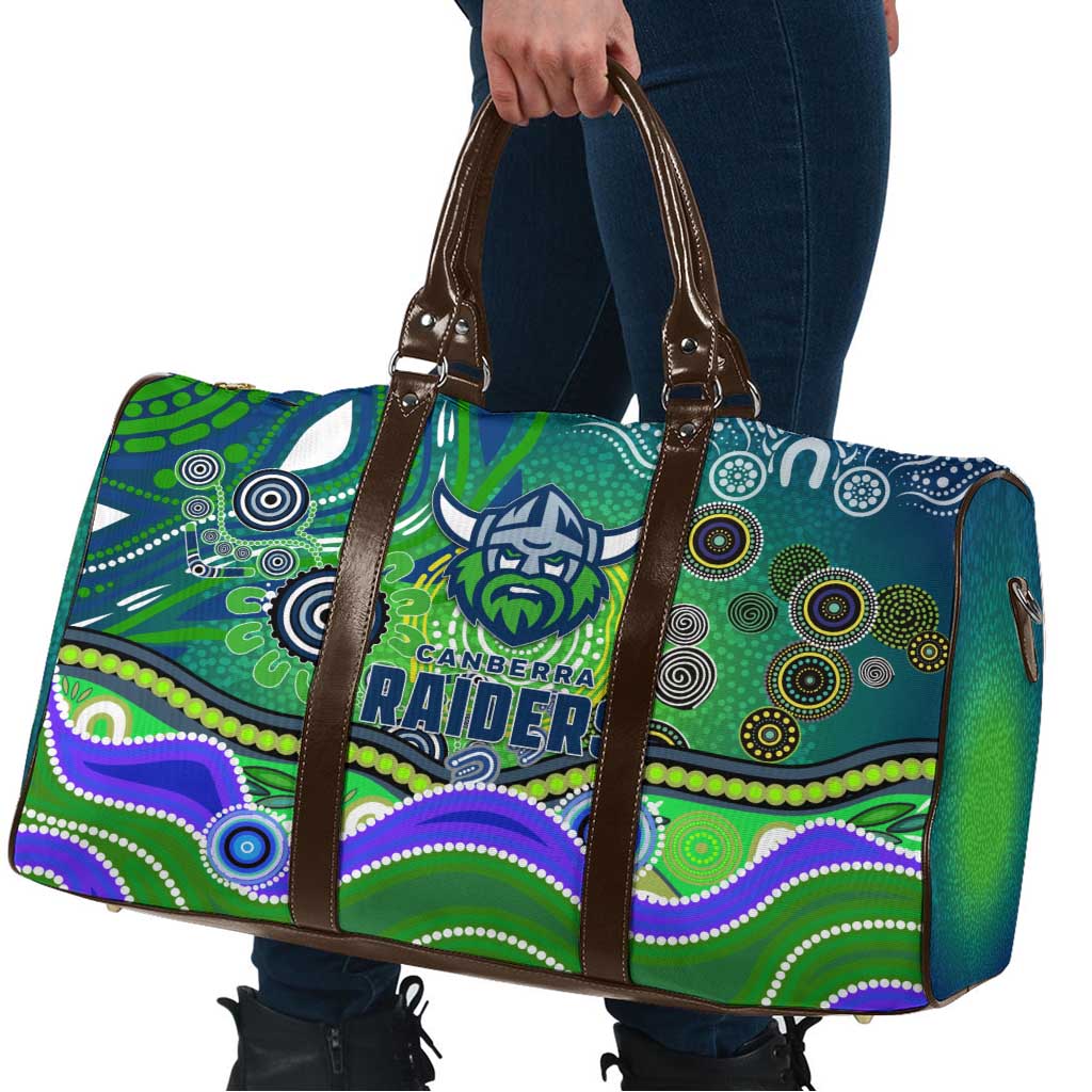 Canberra Raiders Rugby Travel Bag Australian Aboriginal Dot Painting Style