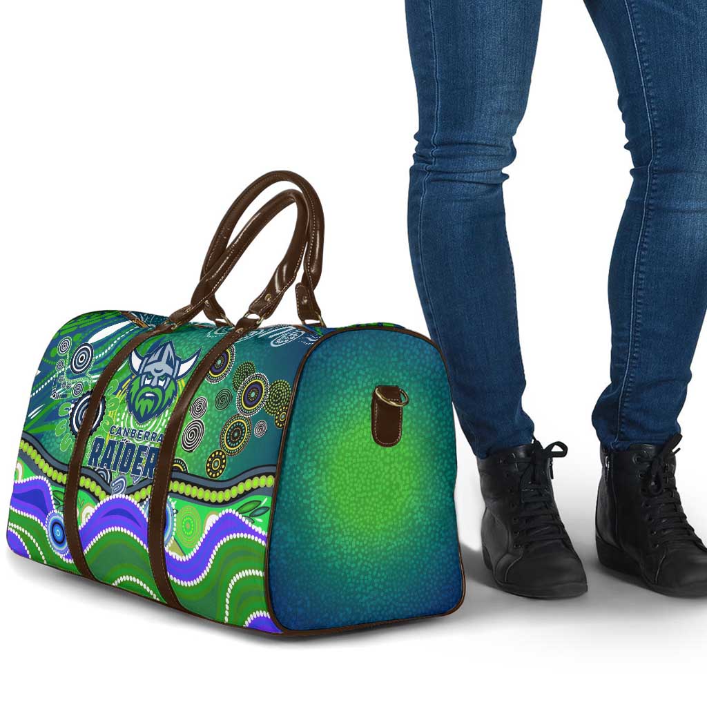 Canberra Raiders Rugby Travel Bag Australian Aboriginal Dot Painting Style