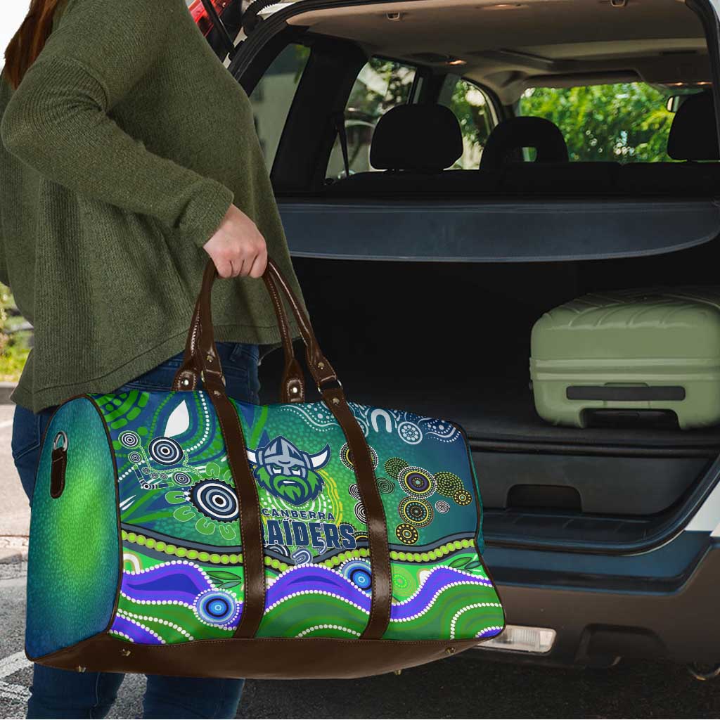 Canberra Raiders Rugby Travel Bag Australian Aboriginal Dot Painting Style