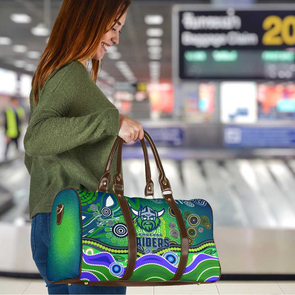 Canberra Raiders Rugby Travel Bag Australian Aboriginal Dot Painting Style