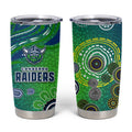 Canberra Raiders Rugby Tumbler Cup Australian Aboriginal Dot Painting Style