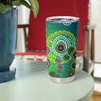 Canberra Raiders Rugby Tumbler Cup Australian Aboriginal Dot Painting Style