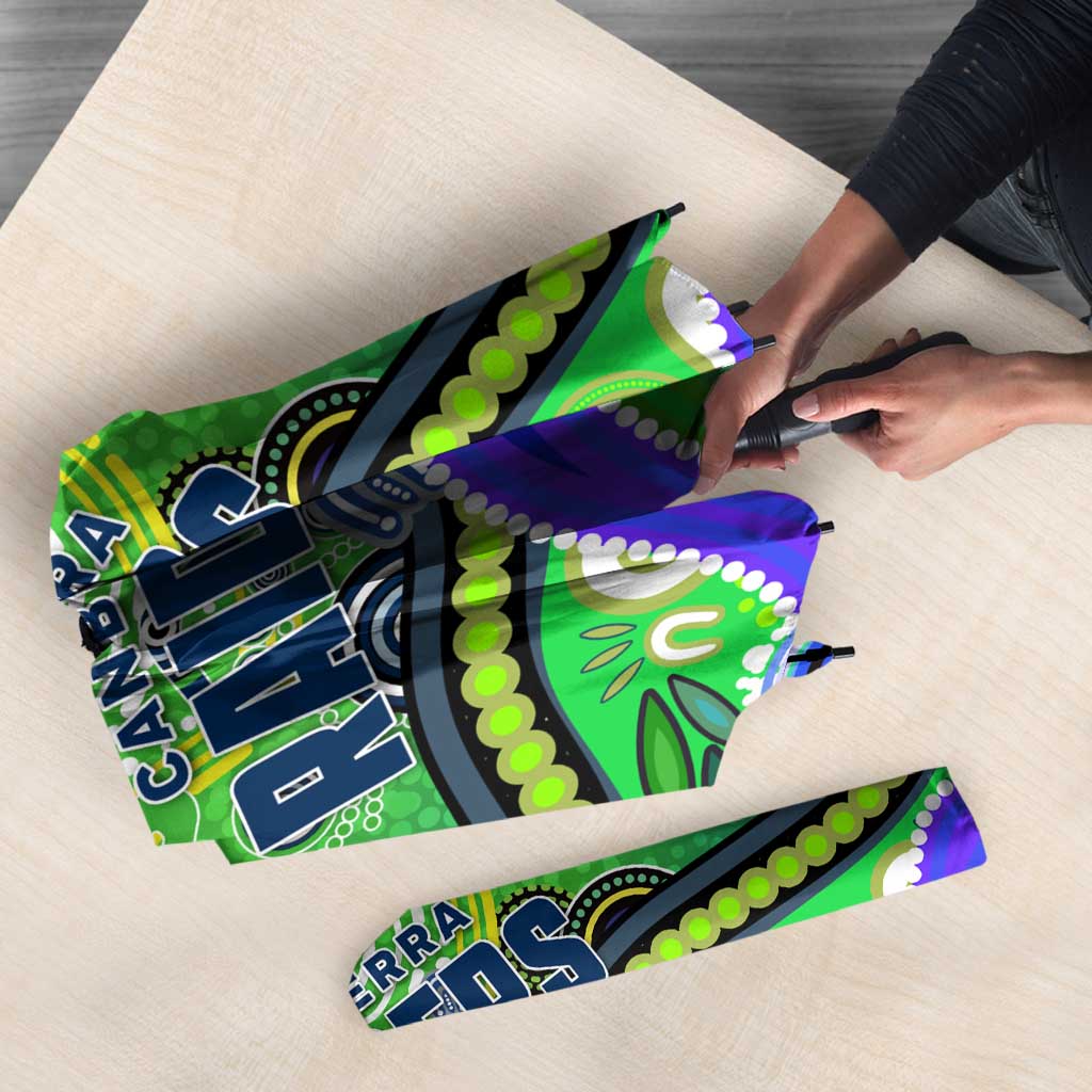 Canberra Raiders Rugby Umbrella Australian Aboriginal Dot Painting Style