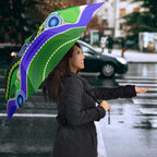 Canberra Raiders Rugby Umbrella Australian Aboriginal Dot Painting Style