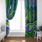 Canberra Raiders Rugby Window Curtain Australian Aboriginal Dot Painting Style