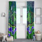 Canberra Raiders Rugby Window Curtain Australian Aboriginal Dot Painting Style