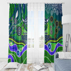 Canberra Raiders Rugby Window Curtain Australian Aboriginal Dot Painting Style
