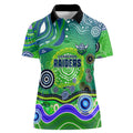 Canberra Raiders Rugby Women Polo Shirt Australian Aboriginal Dot Painting Style