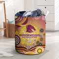 Brisbane Broncos Rugby Laundry Basket Australian Aboriginal Dot Painting Style