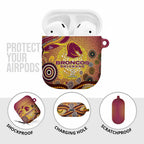 Brisbane Broncos Rugby AirPods Case Australian Aboriginal Dot Painting Style