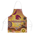 Brisbane Broncos Rugby Apron Australian Aboriginal Dot Painting Style