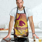 Brisbane Broncos Rugby Apron Australian Aboriginal Dot Painting Style