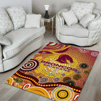 Brisbane Broncos Rugby Area Rug Australian Aboriginal Dot Painting Style