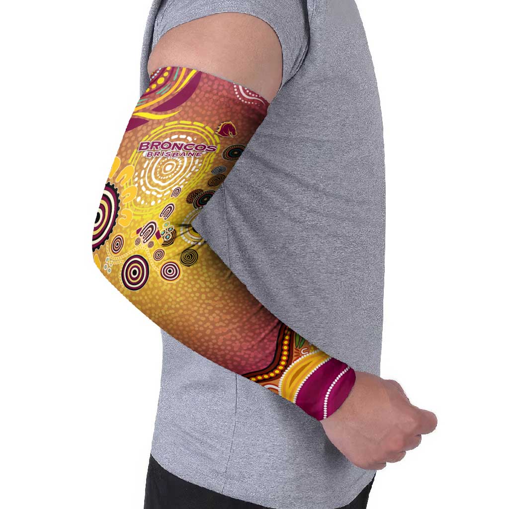 Brisbane Broncos Rugby Arm Sleeves Australian Aboriginal Dot Painting Style