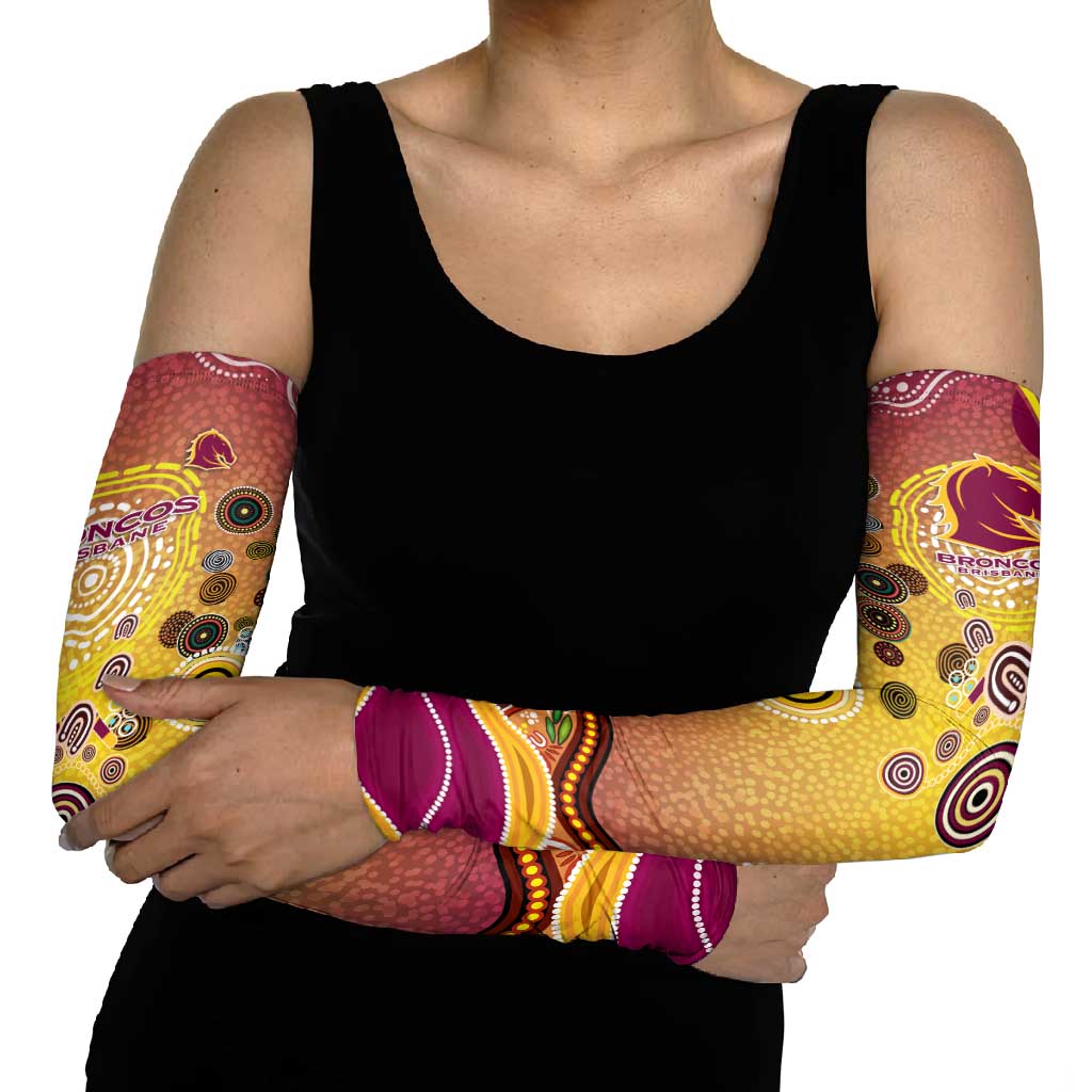 Brisbane Broncos Rugby Arm Sleeves Australian Aboriginal Dot Painting Style